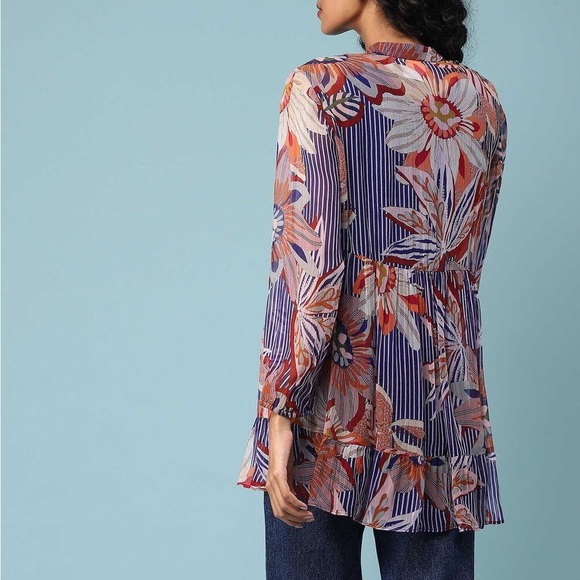 Soft Surroundings Embroidered Sheer Bohemian Top Sz XL - Picture 2 of 8